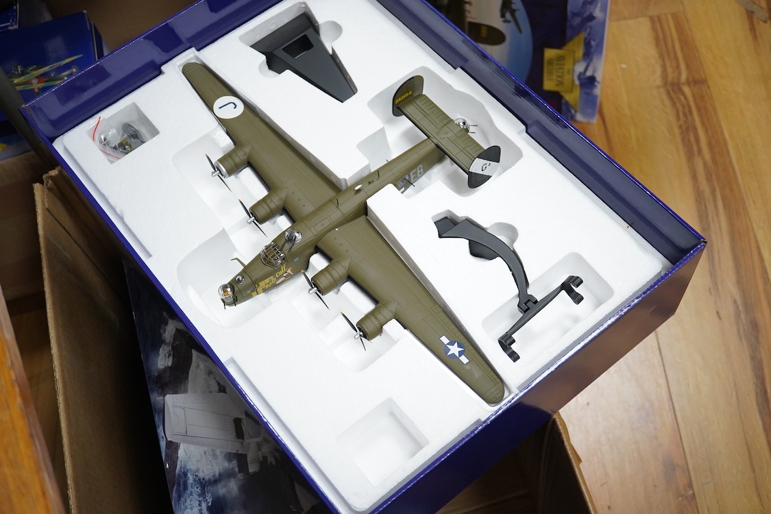Three boxed 1:72 scale Corgi Aviation Archive aircraft; a Short Sutherland Mk.III, a Consolidated Catalina Mk.IVa, and a B-24 Liberator